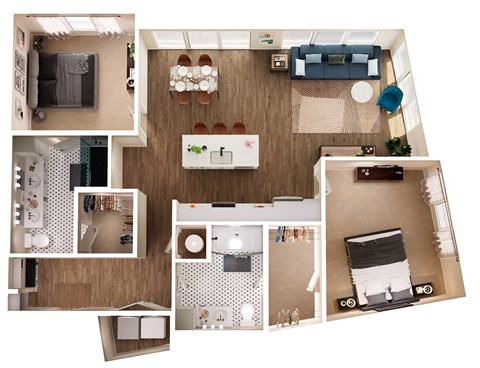The Crown of Queen City Apartments in Charlotte, North Carolina B7 Floor Plan
